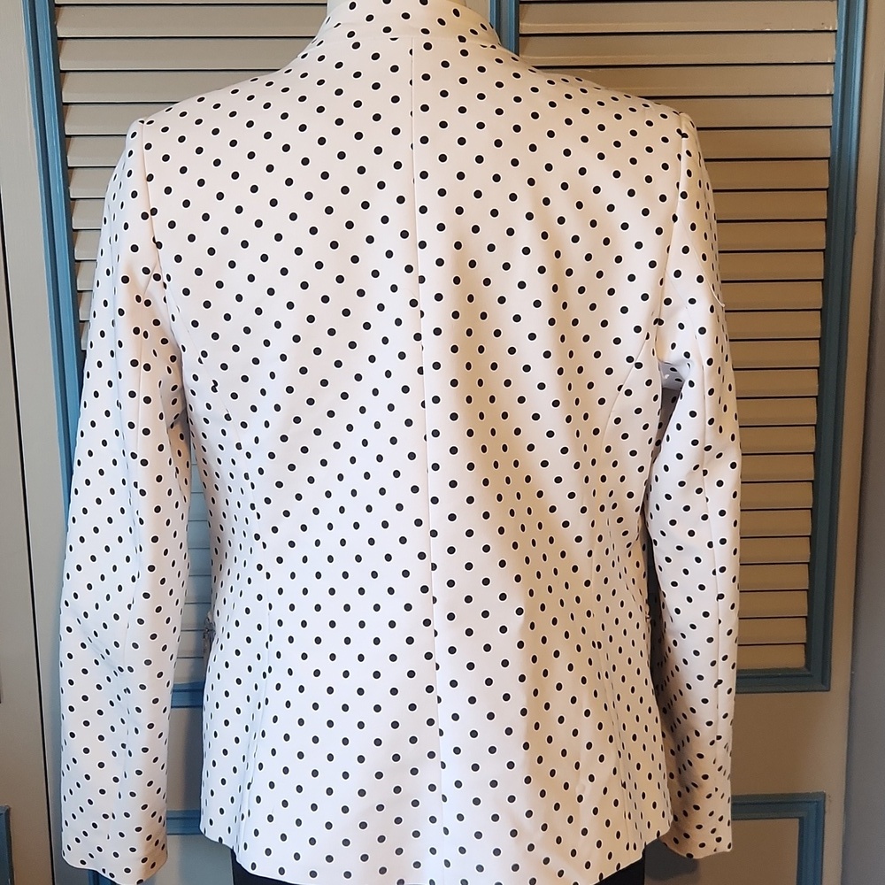 Carmen Marc Valvo White & Black Polka Dot Blazer - Picture 10 of 14